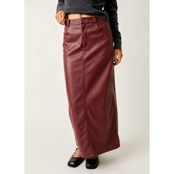 Free People Dresses & Skirts - NWT FREE PEOPLE City Slicker Vegan Maxi Skirt / Red Jasper 8
